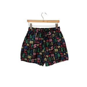 Vilebrequin x Palm Angels Mens Multicolor Monogram Logo Swim Trunks Black Size M